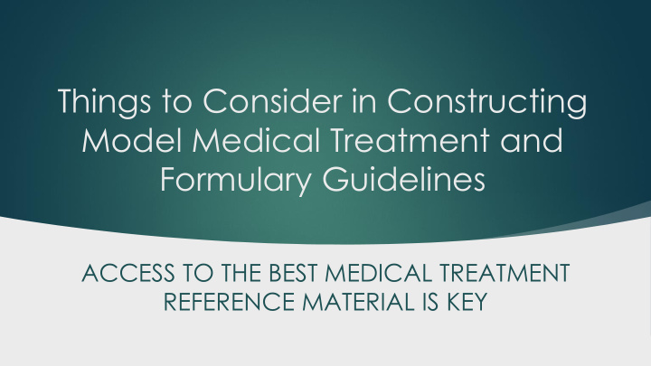 formulary guidelines