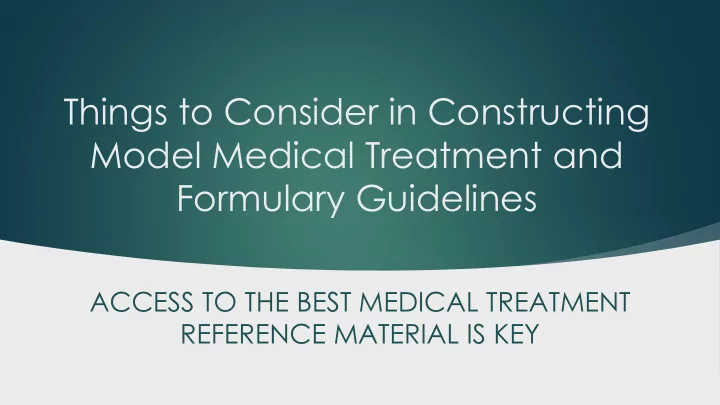 formulary guidelines