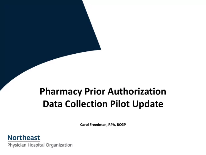 data collection pilot update