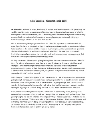 Jackie  Eberstein  -  Presenta0on  (SD  2016)   Dr.  Eberstein:   By