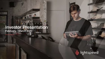 Investor Presentation  February / March 2020  Disclaimer  General  All references in this