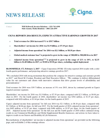 2 CONSOLIDATED HIGHLIGHTS The following table includes highlights of results and reconciliations of