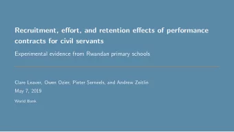 Recruitment, effort, and retention effects of performance  contracts for civil servants