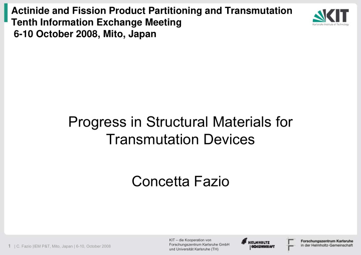 progress in structural materials for transmutation