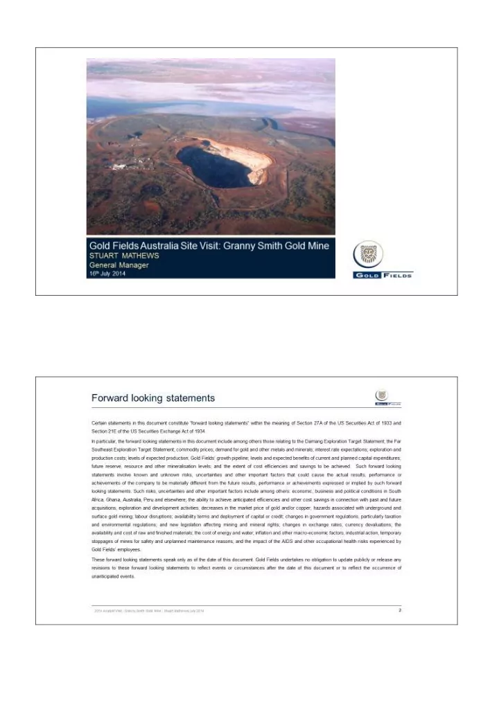 gold fields australia site visit granny smith gold mine