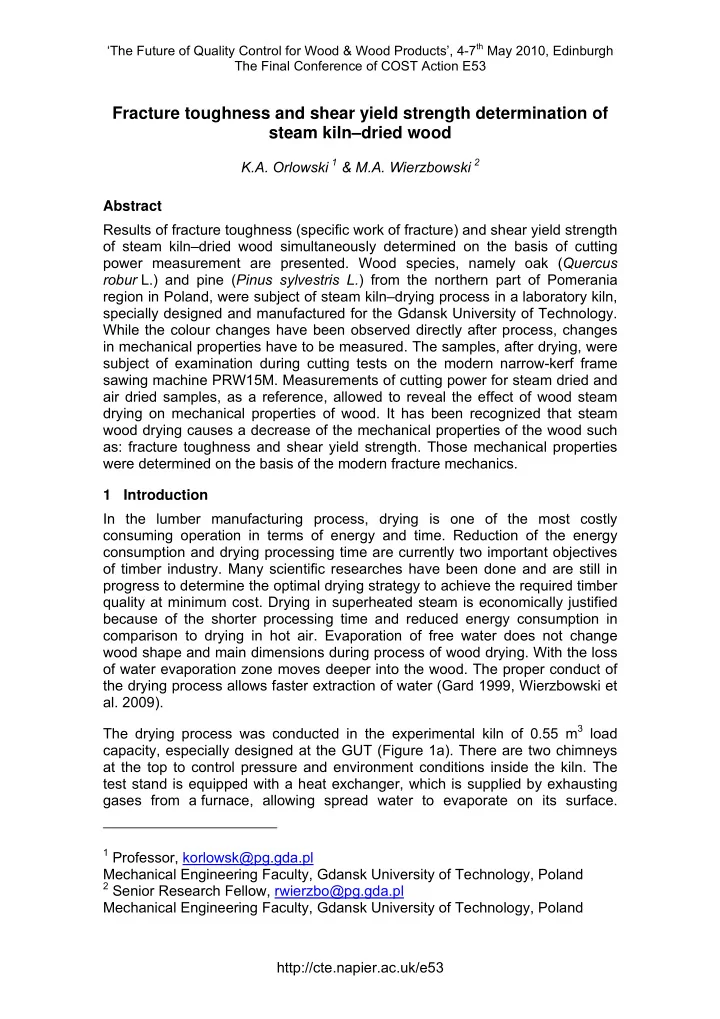 fracture toughness and shear yield strength determination