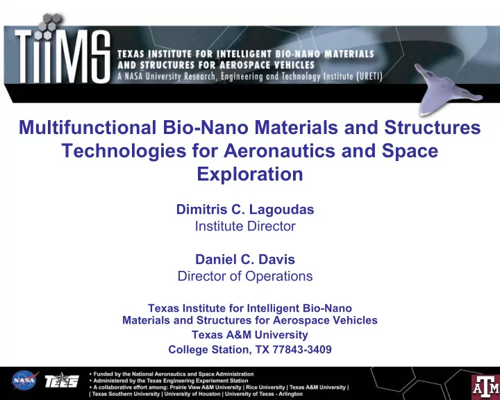 multifunctional bio nano materials and structures