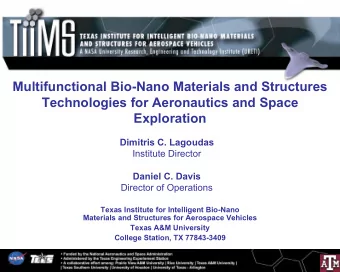 Multifunctional Bio-Nano Materials and Structures  Technologies for Aeronautics and Space
