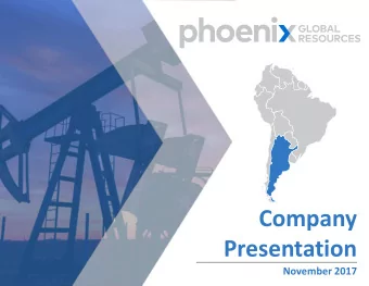 Presentation  November 2017  Disclaimer  NOT FOR RELEASE, PUBLICATION OR DISTRIBUTION, IN WHOLE OR