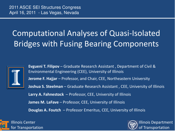 computational analyses of quasi isolated bridges with