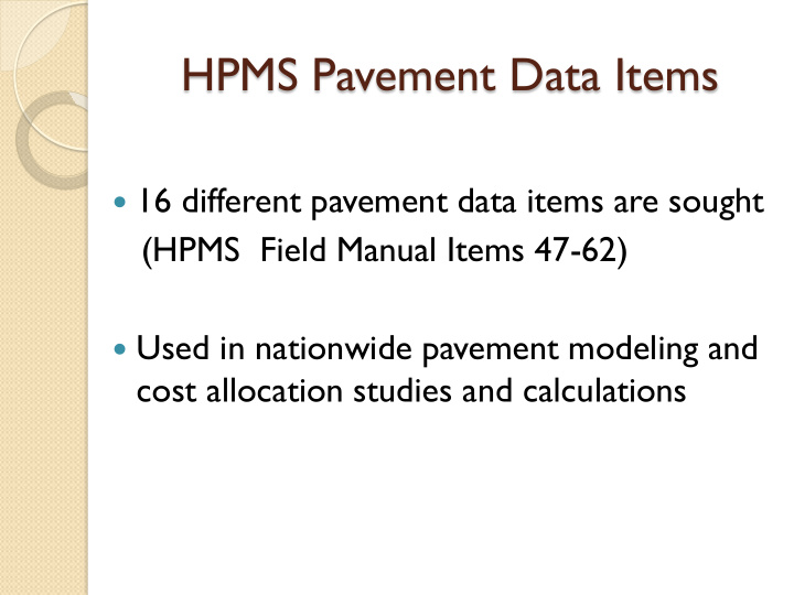 hpms pavement data items
