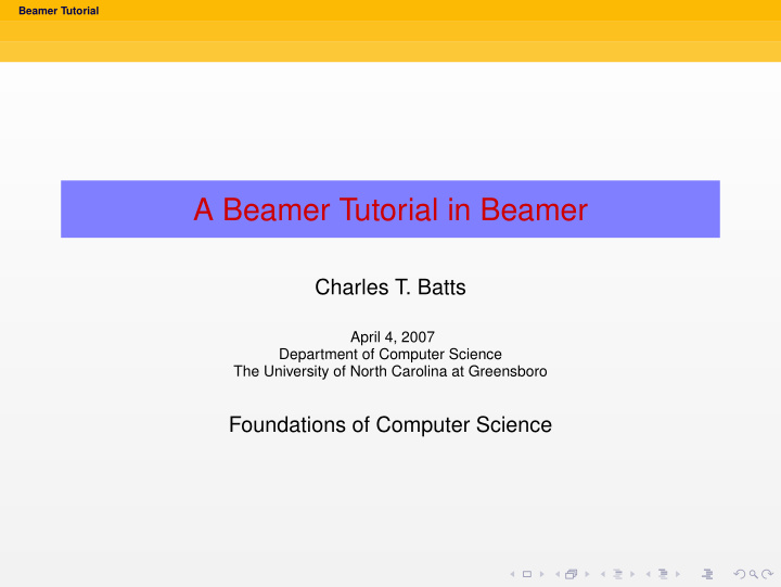 a beamer tutorial in beamer