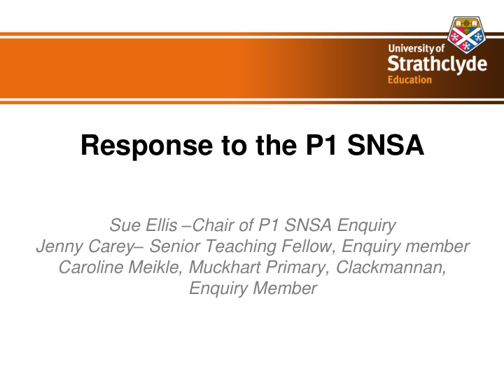 response to the p1 snsa