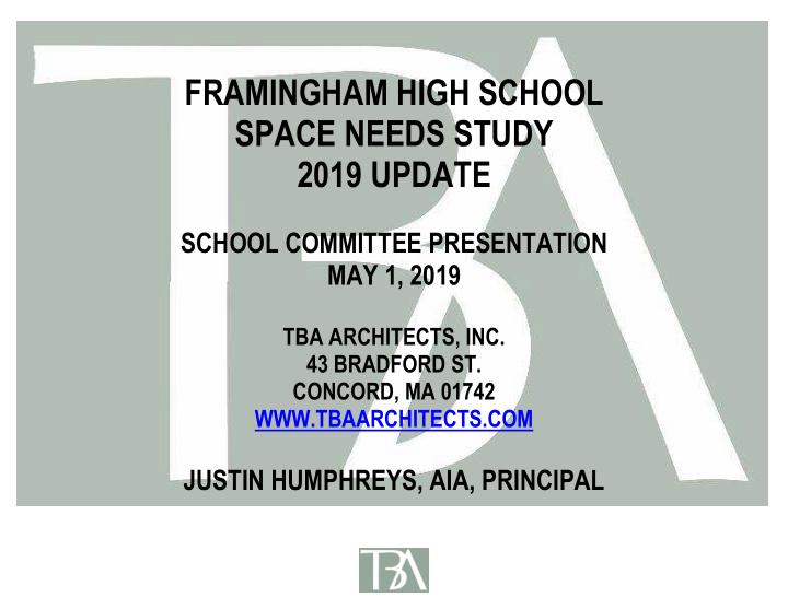 framingham high school space needs study