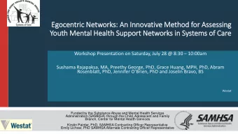 Egocentric Networks: An In  Innovative Method for Assessing  Youth Mental Healt  lth Support