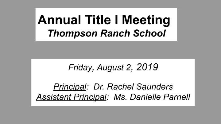 annual title i meeting