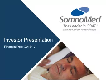 Investor Presentation  Financial Year 2016/17  Investor Presentation |  Slide 0  Disclaimer &amp;