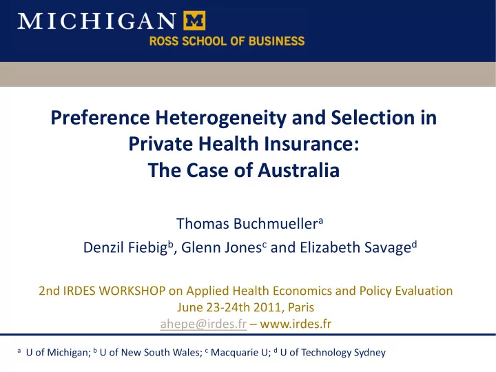 preference heterogeneity and selection in private health