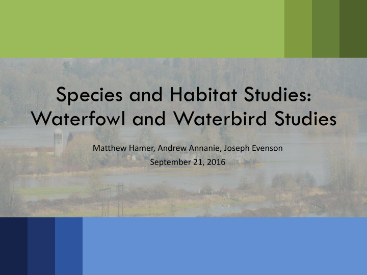 species and habitat studies