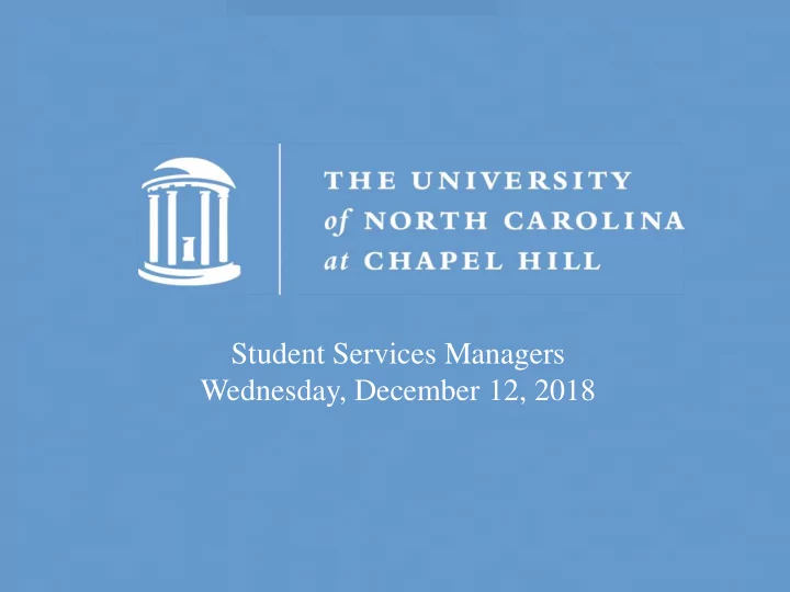 student services managers