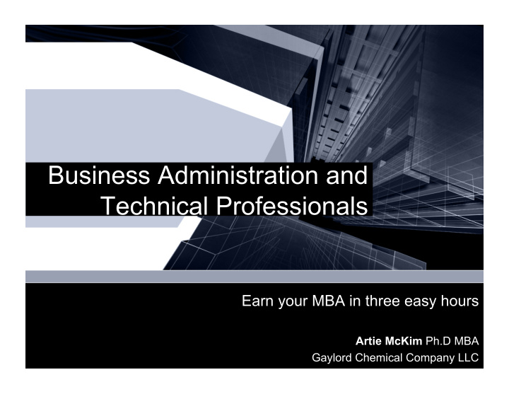 business administration and technical professionals