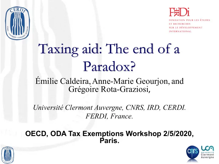 taxing aid the end of a paradox