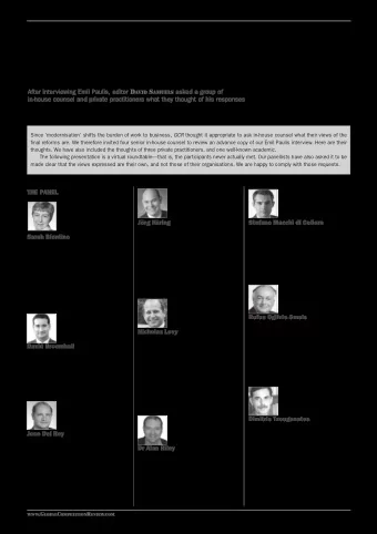 The panel responds After interviewing Emil Paulis, editor D AVID S AMUELS asked a group of