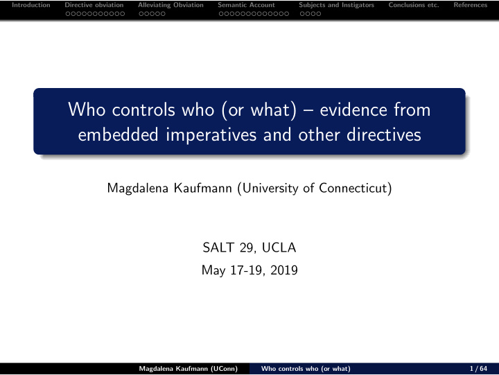 who controls who or what evidence from embedded
