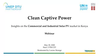 Clean Captive Power Insights on the Commercial and Industrial Solar PV market in Kenya  Webinar