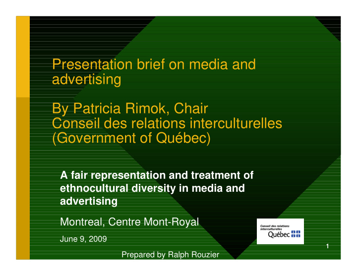 presentation brief on media and advertising by patricia