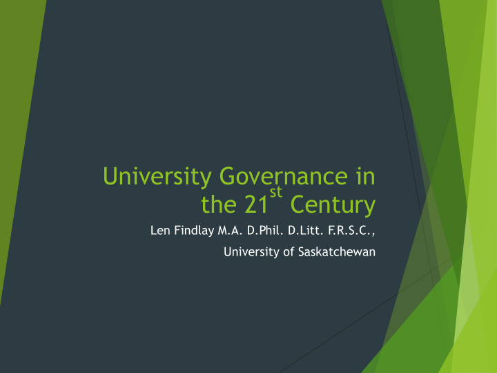 university governance in st century the 21