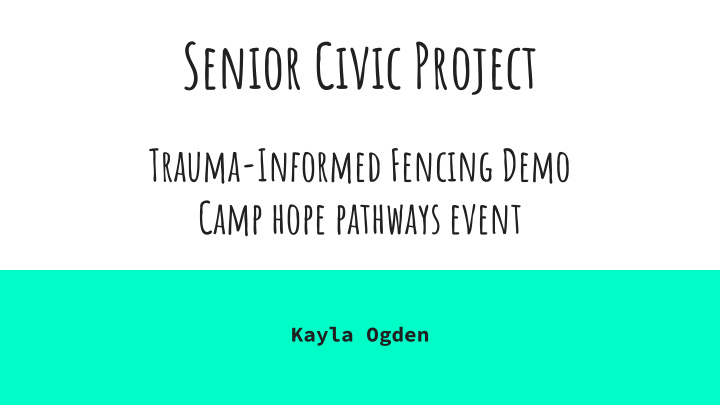 senior civic project