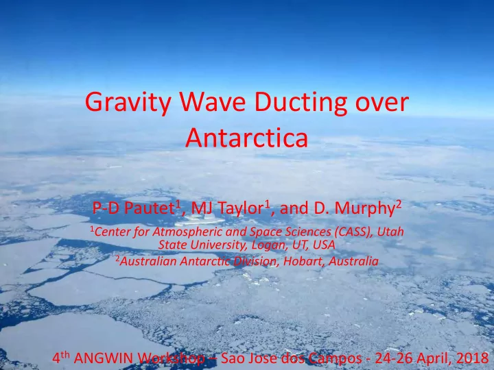 gravity wave ducting over