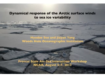 Dynamical response of the Arctic surface winds  to sea ice variability  Hyodae Seo and Jiayan Yang