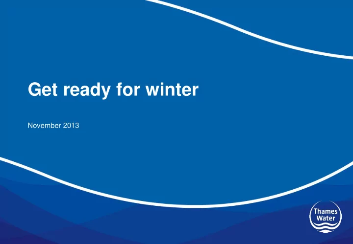 get ready for winter