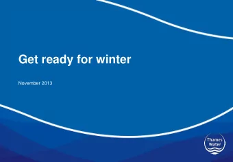 Get ready for winter  November 2013  Reduce your risk this winter  This pack includes advice to