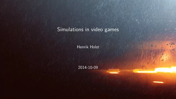 simulations in video games