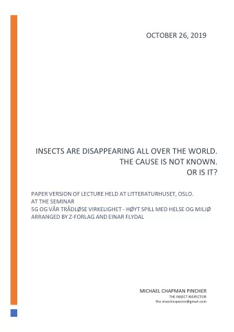 PAPER VERSION OF LECTURE HELD AT LITTERATURHUSET, OSLO. AT THE SEMINAR 5G OG VR TRDLSE