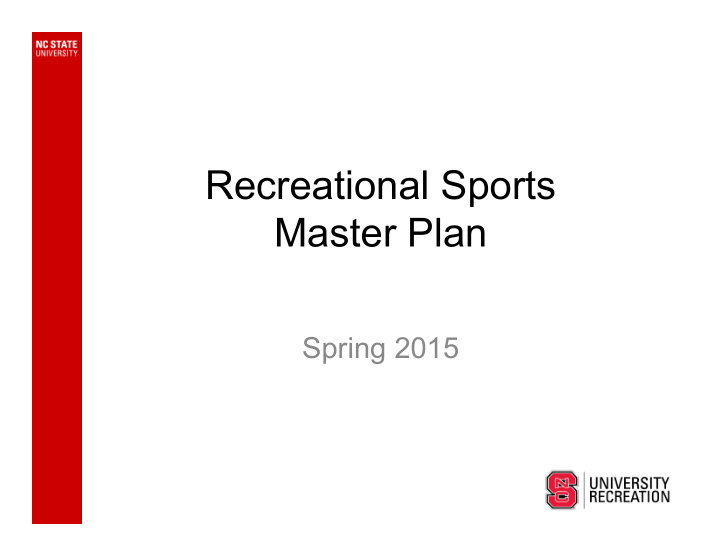 recreational sports master plan