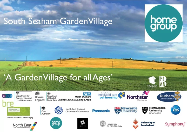 south seaham gardenvillage a gardenvillage for allages