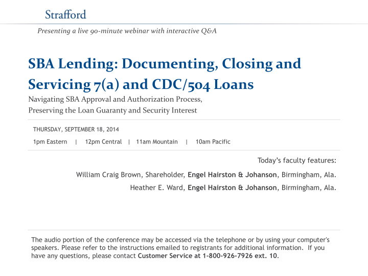 sba lending documenting closing and servicing 7 a and cdc