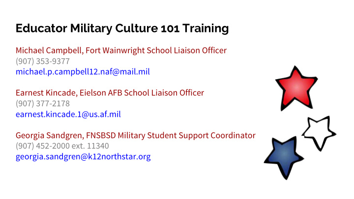 educator military culture 101 training