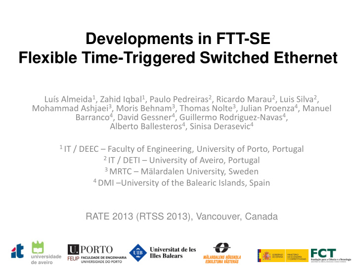 flexible time triggered switched ethernet