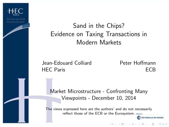 sand in the chips evidence on taxing transactions in