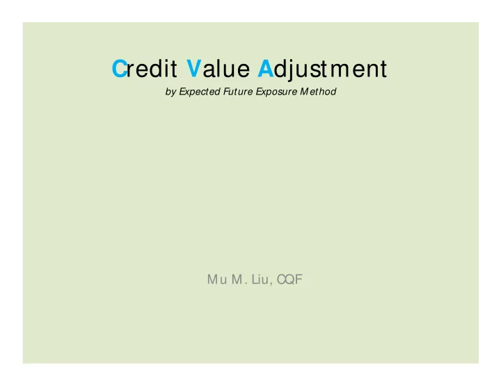 c redit v alue a djustment