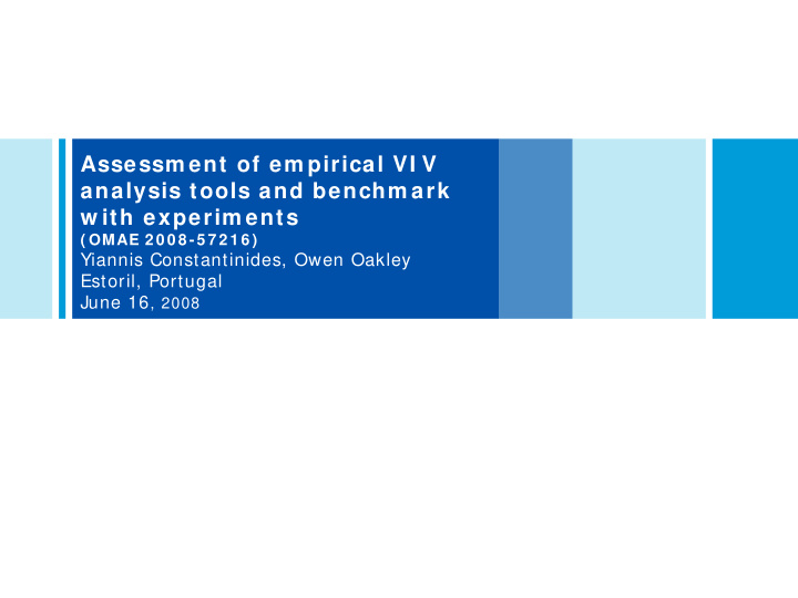 assessm ent of em pirical vi v analysis tools and benchm