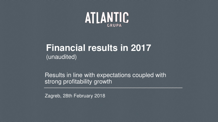financial results in 2017