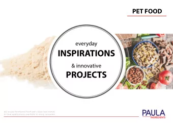 INSPIRATIONS  &amp; innovative  PROJECTS  we create functional food and create new trends  in final