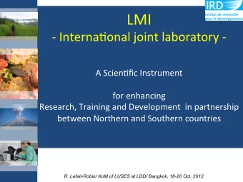 Partnership instruments from IRD  individual  teams  network  institutions    PEERS  :