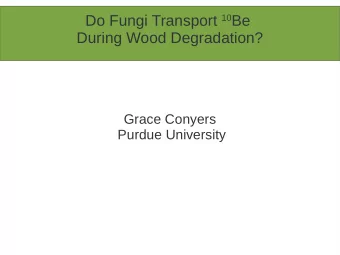 Do Fungi Transport 10 Be  During Wood Degradation?  Grace Conyers  Purdue University  Forecast (1)